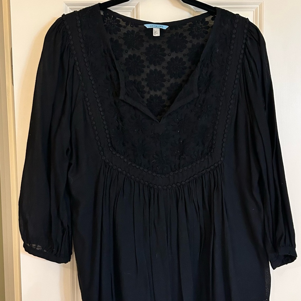 Women's Black Lace Detail Top